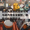 战机风暴战机选择攻略与战力排名全解析，助你轻松制霸空战