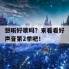 想听好歌吗？来看看好声音第2季吧！