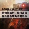 FGO强化关卡11奖励数量解析：如何高效提升角色实力与游戏体验