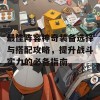 最佳阵容神奇装备选择与搭配攻略，提升战斗实力的必备指南