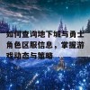 如何查询地下城与勇士角色区服信息，掌握游戏动态与策略