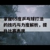 掌握65度乒乓球打法的技巧与力度解析，提升比赛表现