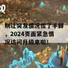 别让突发情况慌了手脚，2024页面紧急情况访问升级来啦！