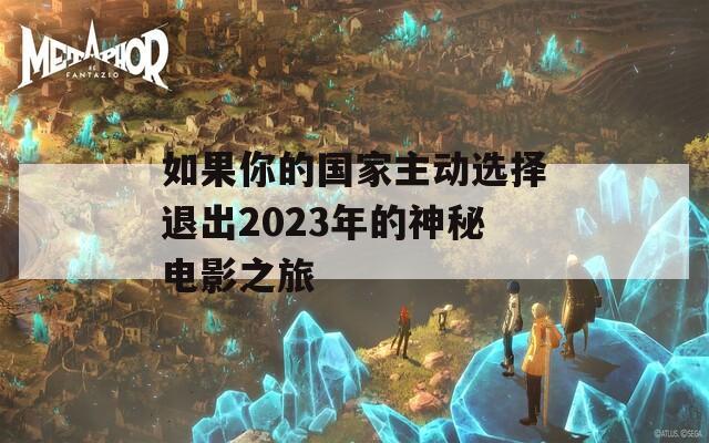 如果你的国家主动选择退出2023年的神秘电影之旅