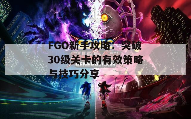 FGO新手攻略：突破30级关卡的有效策略与技巧分享