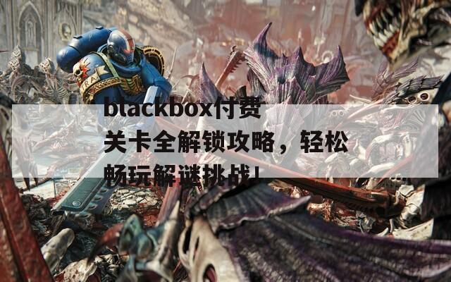 blackbox付费关卡全解锁攻略，轻松畅玩解谜挑战！