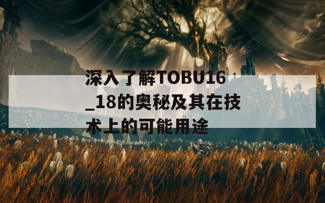 深入了解TOBU16_18的奥秘及其在技术上的可能用途