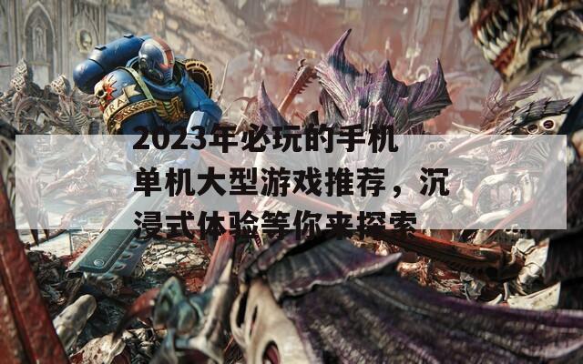 2023年必玩的手机单机大型游戏推荐，沉浸式体验等你来探索