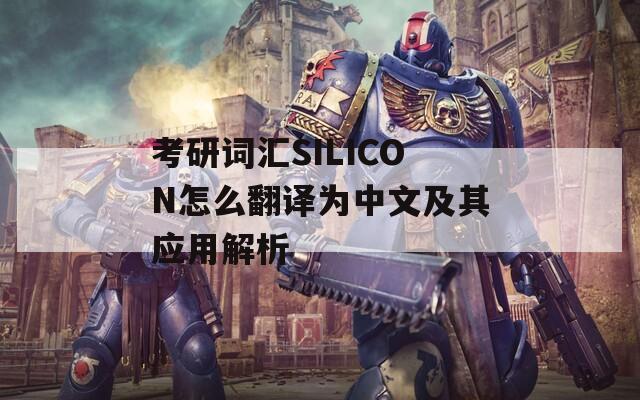 考研词汇SILICON怎么翻译为中文及其应用解析