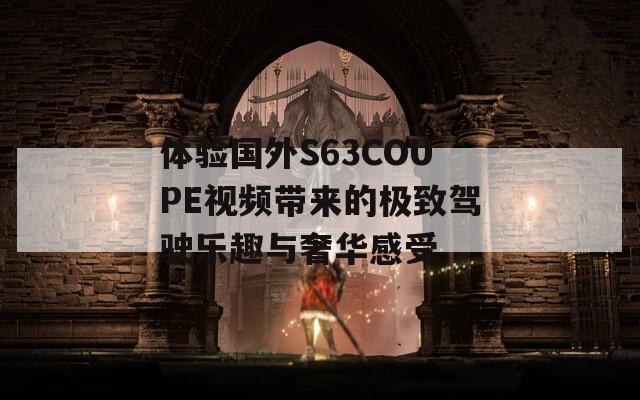 体验国外S63COUPE视频带来的极致驾驶乐趣与奢华感受