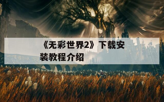 《无彩世界2》下载安装教程介绍