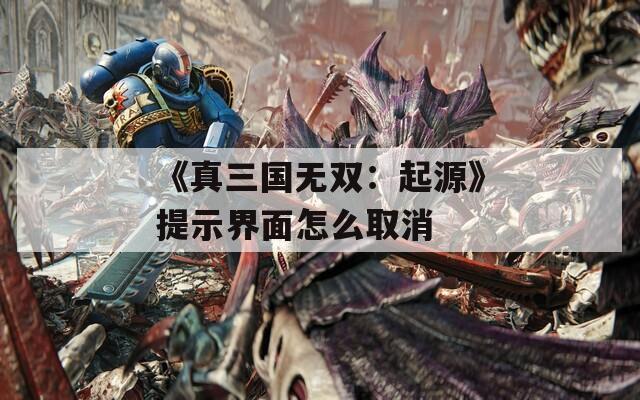 《真三国无双：起源》提示界面怎么取消